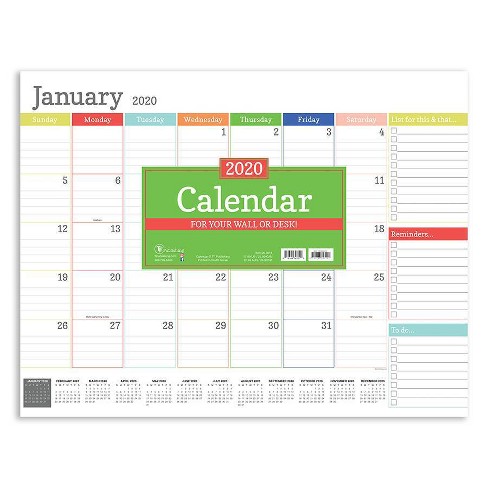 2020 Desktop Calendar Rainbow Blocks Target