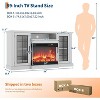 24 in 3-Sided Glass 750W/1500W Electric Fireplace & 59 in TV Stand, 12 Colors LED Lights Flame, Tv Stand with Fireplace - 2 of 4