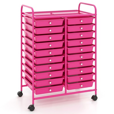 Tangkula 20-Drawer Rolling Storage Cart - Mobile w/Drawers for School Classroom Teacher Office Home Salon Paper File Art Supply Craft Organizer