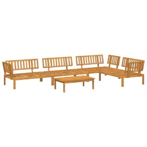 vidaXL - Patio Pallet Sofa Set 5 Piece - Outdoor Conversation - Solid Acacia Wood - Modular Garden, Patio, Deck, Terrace Furniture Set - Brown Dark - 1 of 4