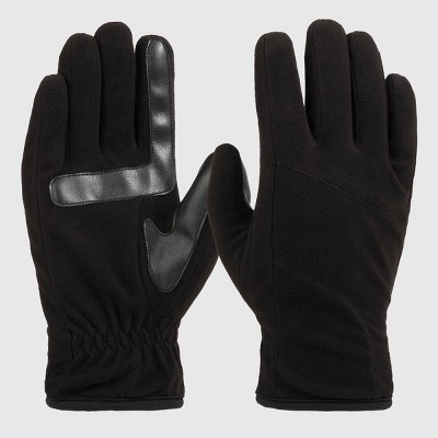 Isotoner Men's Handwear Fleece Pieced Gloves - Black