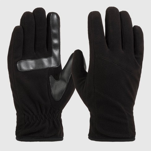 Men\'s Fleece Black Handwear Pieced Isotoner - : Gloves Target