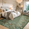 Lahome Short Velvet Geometric Floral Floor Mat-Natural Bio-Printed Soft Rug for Living Room, Bedroom, or Entryway - 2 of 4