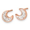 Chisel Stainless Steel Polished Rose IP-plated Preciosa Crystal Half Moon Stud Earrings - 2 of 4