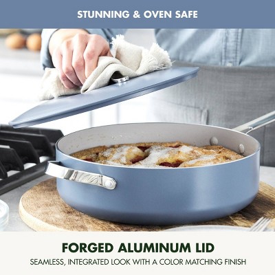 Blue 10-Piece Nonstick Aluminum Cookware Set with Stainless Steel Handles