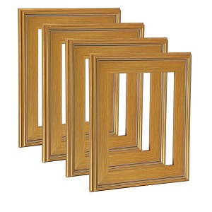 Cardinali Plein Aire Gold 12x36" Open Back Frames for Canvas Art - Box of 4, 3" Wide Moulding w/ Raised Edge -1/2" Rabbet Depth- Timeless Picture - 1 of 4