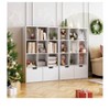 55 Inch Wooden Bookshelf with 9 Lockers 2 Drawers Storage Organizer for Living Room Study Office" - 4 of 4