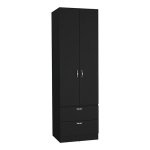 Depot E-Shop Armoire Wardrobe 76" H, Hanging Rod, 2 Drawers, 1 Shelf - 1 of 4