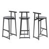 TOAOTBNBO Kitchen Island Bar Stool Set of 3, Metal Bar Chair with Backrest, Comfortable Counter Height Barstools for Bar - 2 of 4