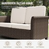 YARDSIGHT PE Rattan Loveseat: Outdoor 2-Seat Sofa with Washable Cushions, Ergonomic Backrest for Patio, Garden, Porch - 4 of 4