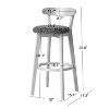 Nordlys | Set of 2 Solid Wood and Terracotta Bouclé Bar Stools, Modern Design Style ,Upholstery , Dining Room - 4 of 4