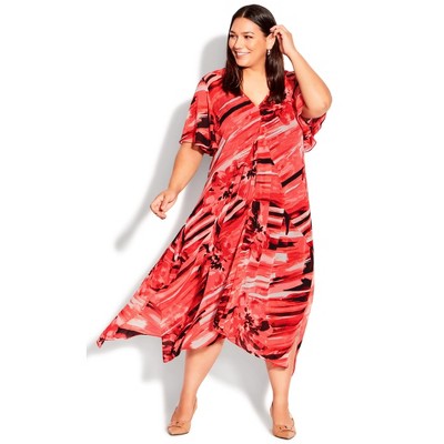 Women's Plus Size Marina Dress - coral | AVE STUDIO