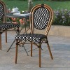 Emma and Oliver Set of Two Indoor/Outdoor Restaurant Style Rattan Barstools - 2 of 4