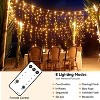 Itopfox 49.2ft 440 LED Extendable Icicle Christmas Lights 8 Modes Adjustable Timer Waterproof 88 Drops Warm White 1 Pack Clear Wire - 3 of 4
