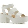 Soda ACCOUNT Women's Open Toe Block Heel Platform Sandals with Adjustable Ankle Strap - 2 of 4
