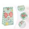 Unique Bargains Children's Paper Cartoon Ocean Seashell Candy Gift Bags 5.12"x3.15"x9.45" Green 12 Pcs - 3 of 4