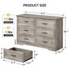 Modern Farmhouse Wood Storage Cabinet with Metal Handles, Drawer Rattan Dresser,Chest of Drawers Closet Organizers for Bedroom,Living Room - 2 of 4