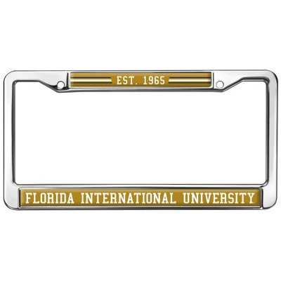 Florida International School Logo Full Size Standard License Plate Metal Frame