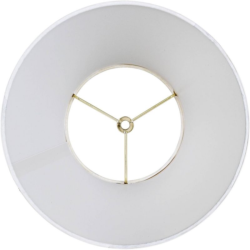 Brentwood Off White Small Lamp Shade 6" Top x 11" Bottom x 8" High x 8.5" Slant (Spider) Replacement with Harp and Finial, 5 of 8