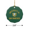 University of San Francisco Dons Logo Porcelain Scalloped Holiday Christmas Tree Ornament - 3 of 4