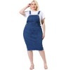 Agnes Orinda Women's Plus Size Denim Back Vent Raw Hem Bodycon Dresses - 3 of 4