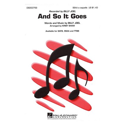 Hal Leonard And So It Goes TTBB A Cappella by Billy Joel Arranged by Kirby Shaw