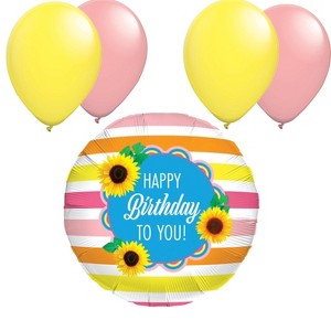 LoonBalloon Birthday Sunflowers Balloon Standard Size Premium Balloon Set with 4 pcs Latex - 1 of 2