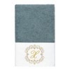 Linum Home Textiles 100% Turkish Cotton MONICA Gold Thread 3PC Embellished Towel Set - 3 of 4