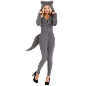 HalloweenCostumes.com Women's Grey Wolf Costume - 1 of 4