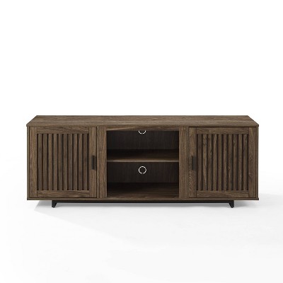 Silas 64" Black Mid-Century Modern TV Stand with Cabinet