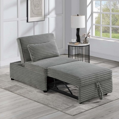 SKRAN Convertible Sleeper Couch Chair, Pull Out Sofa Bed Tufted Plush Seat with Backrest and Pillow for Bedroom, Living Room and Small Space