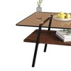 Syemin Rectangular Side Table Set, Two-Layer Coffee Table with Tempered Glass Top for Modern Living Room, Clear, 38.58"*22.84"*16.73" - 3 of 4