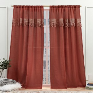 Nicole Miller New York Dunbar Light Filtering Rod Pocket Curtain Panels - 1 of 3