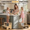 Itopfox Step Stool for Toddlers, Sturdy Wooden 2-Step Stool with Anti-Slip Surface for Bathroom, Kitchen, Bedroom, Toilet, Potty Training - 2 Pack - 4 of 4