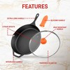 Cast Iron Skillet - 10-Inch Dual Handle Frying Pan + Silicone Handle  Holder Covers + Pan Scraper - Pre-Seasoned Oven, Grill, Fire, BBQ,  Stovetop, Induction Saf…