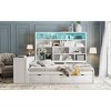 Full Size Wooden Daybed with Three Drawers, Desk and Shelves - 4 of 4