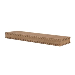 Large Beaded Wood Floating Wall Shelf: Rustic MDF Storage - American Art Decor - 1 of 4