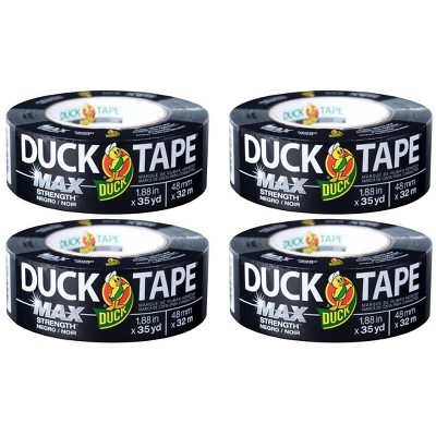 Duck Max Strength Duct Tape, Black, 3 Rolls, 1.88 Inch x 35 Yards Each