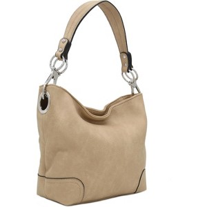 Hobo Shoulder Bag with Big Snap Hook Hardware - 1 of 4