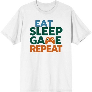 "Eat, Sleep, Game, Repeat" Adult Crew Neck Short Sleeve Tee - 1 of 2