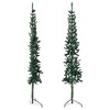 vidaXL Slim Artificial Half Christmas Tree with Stand, Space-Saving Green PVC Christmas Tree, 8 ft Tall, Easy to Assemble - 2 of 4