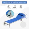 Gulches Blue 3-Piece Adjustable Aluminum Patio Chaise Lounge Set with Textilene Chairs & Side Table - 2 of 4