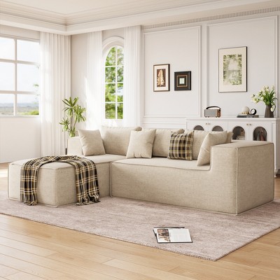 Modular Sectional Couches for Living Room, Cloud Sectional Couch with Deep Seat, L-Shape Sofa with Chaise, Upholstered for Bedroom, Chenille