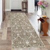 Traditional Tiled Area Rug – Faded Cream Transitional Design, Stain-Resistant Carpet for Home & Office - 4 of 4