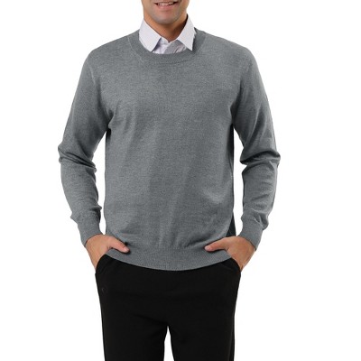 Fensajomon Mens Slim Fit Long Sleeve Knit Stretch Pullover Sweater Jumper