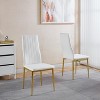 Dining Chair Set of 4, Faux Leather Upholstered Chair with Golden/Chrome Metal Legs, Kitchen & Dining Chairs - ModernLuxe - 3 of 4