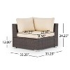 Christopher Knight Home 5pc Santa Rosa Wicker Outdoor V-Shaped Sectional Furniture Sofa Set Multibrown/Beige - 4 of 4