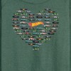 Women's - Hot Wheels - Valentine's Hot Wheels Heart Lightweight French Terry Wide Neck Long Sleeve Shirt - 2 of 4