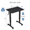 NicBex 32 Inch Hand-Crank Adjustable Height Office Desk with Rolling Wheels for Home,Office,Gaming,Study,Black - 3 of 4