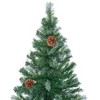 vidaXL Artificial Green Christmas Tree with Pinecones - 6ft Tall Holiday Decor with White Branch Tips, Easy Assembly, Sturdy Base and PVC Branches - 3 of 4